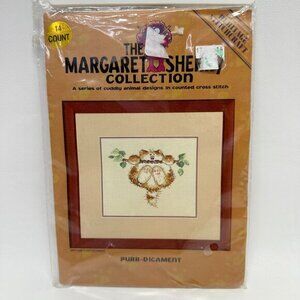Margaret Sherry Collection Purr-Dicament Cross Stitch Cat‎ Heritage Stitchcraft